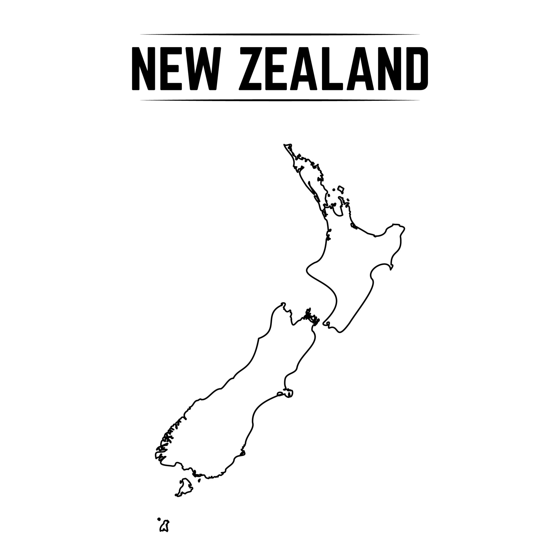 Outline Simple Map of New Zealand 3087838 Vector Art at Vecteezy