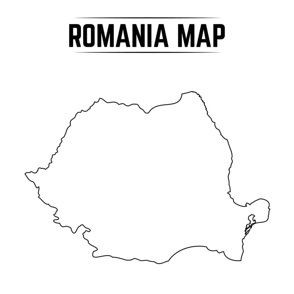 esquema simple mapa de rumania vector