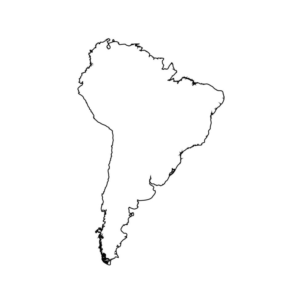 esquema simple mapa de américa del sur vector