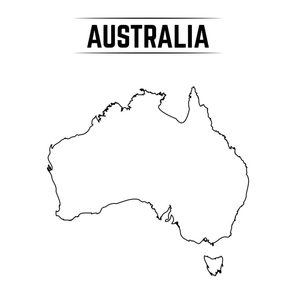 Outline Simple Map of Australia vector