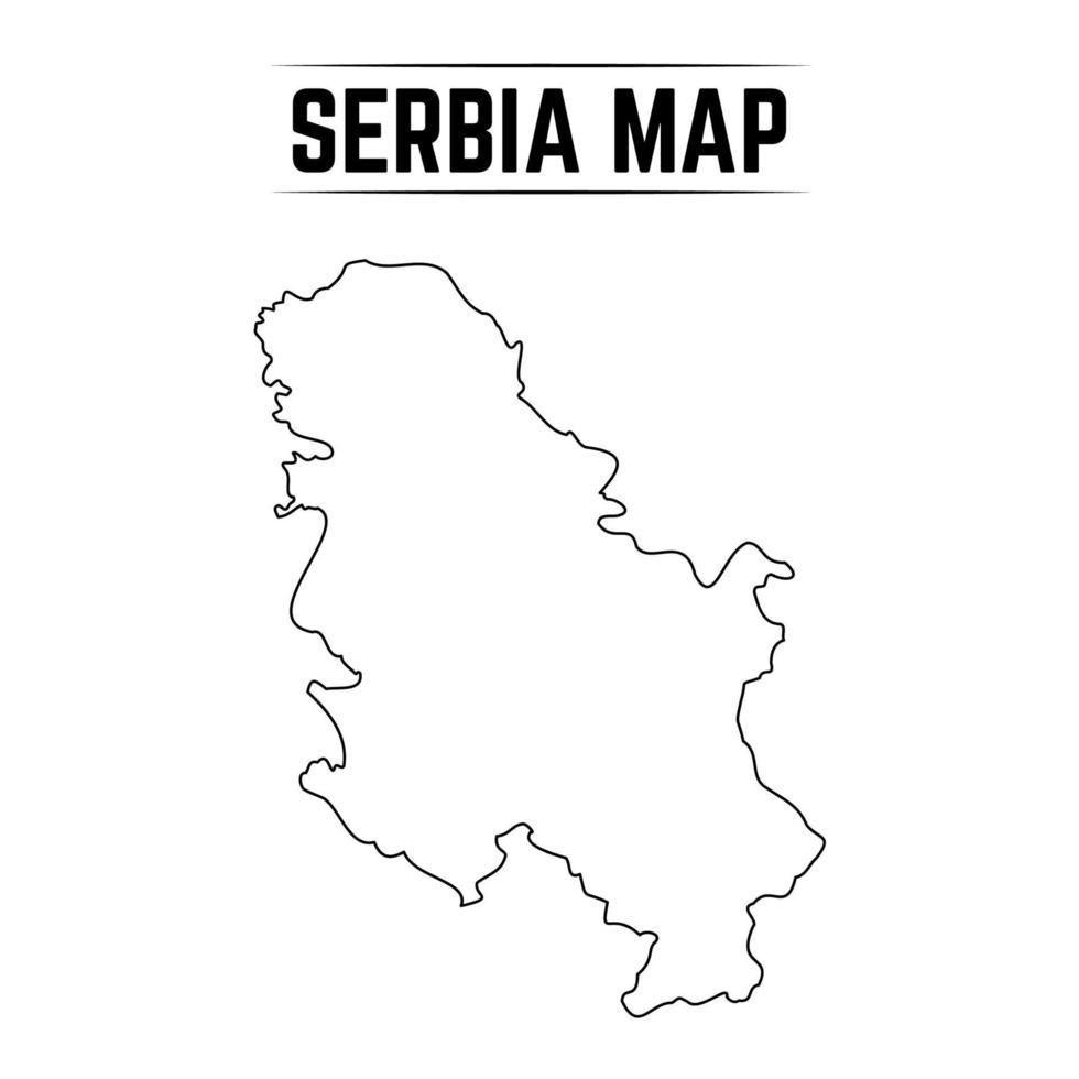 Outline Simple Map of Serbia vector