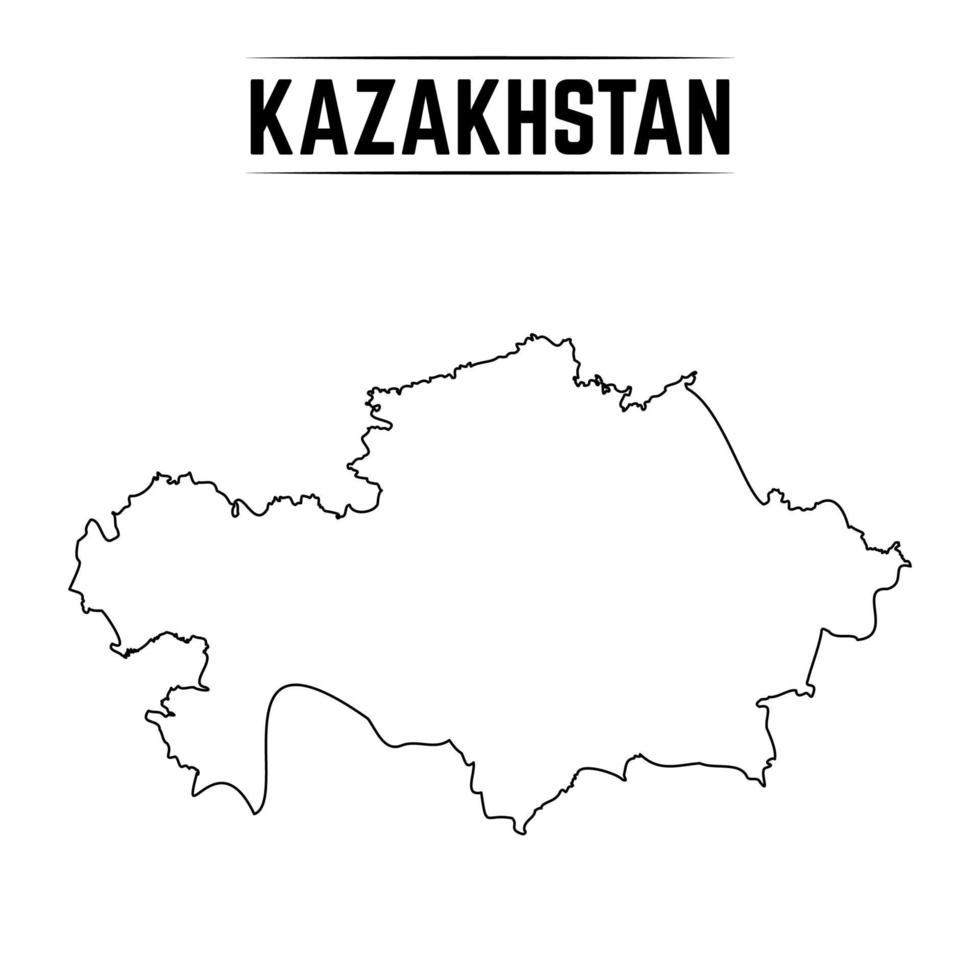 Outline Simple Map of Kazakhstan vector