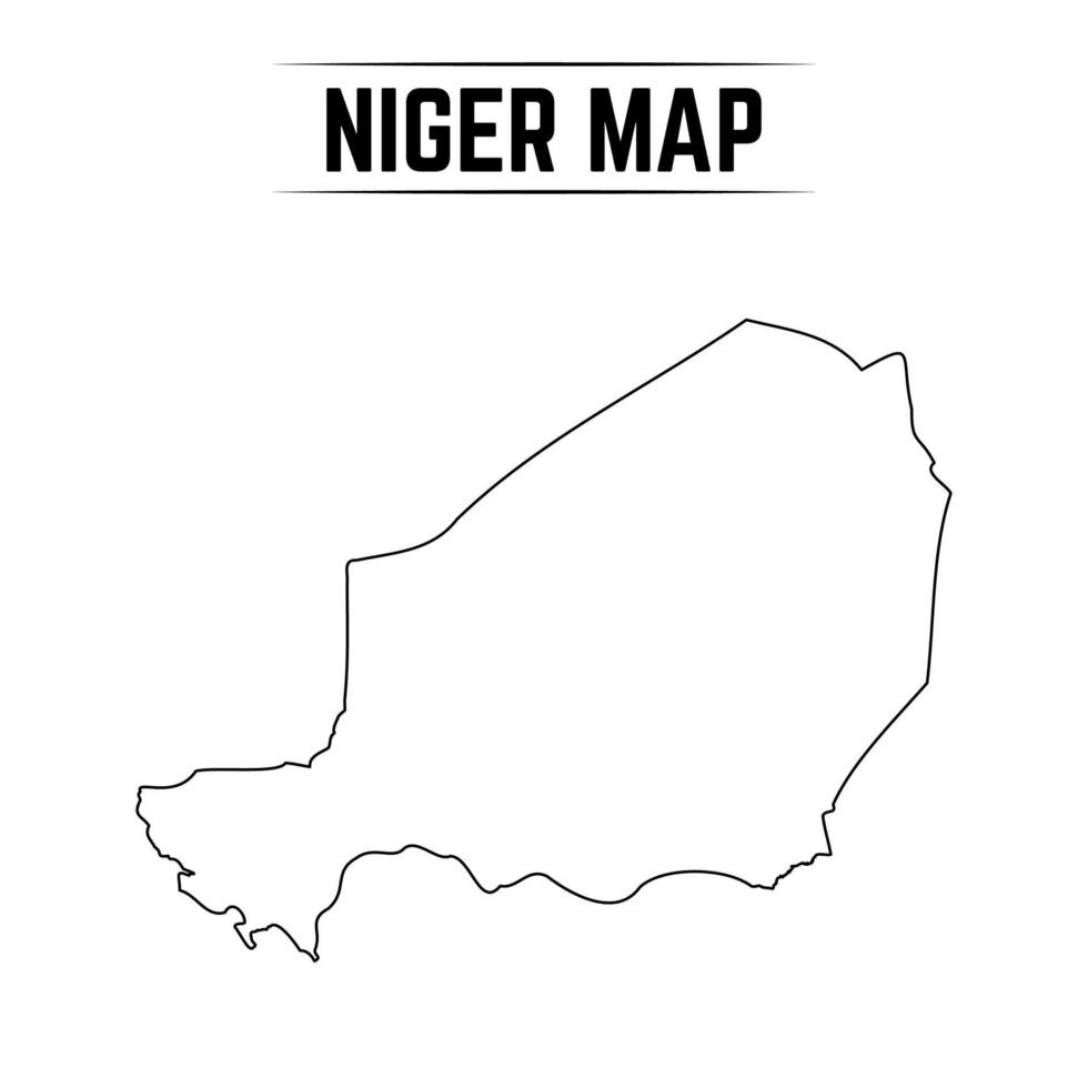 esquema simple mapa de níger vector