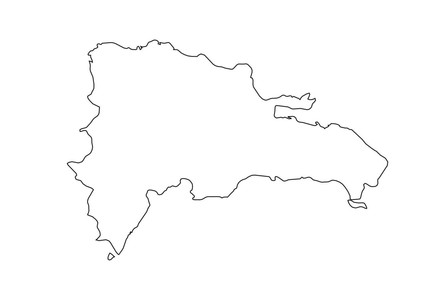 Outline Simple Map of Dominican Republic vector