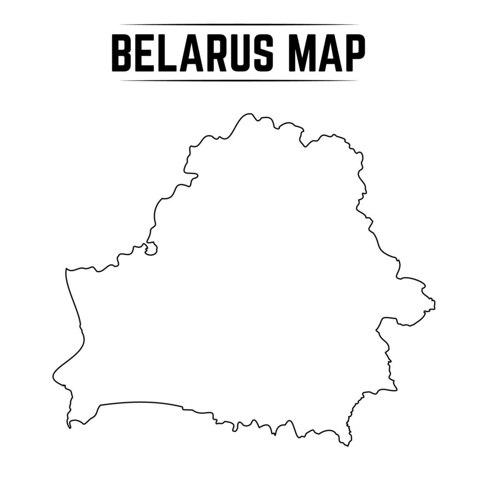 Outline Simple Map of Belarus vector