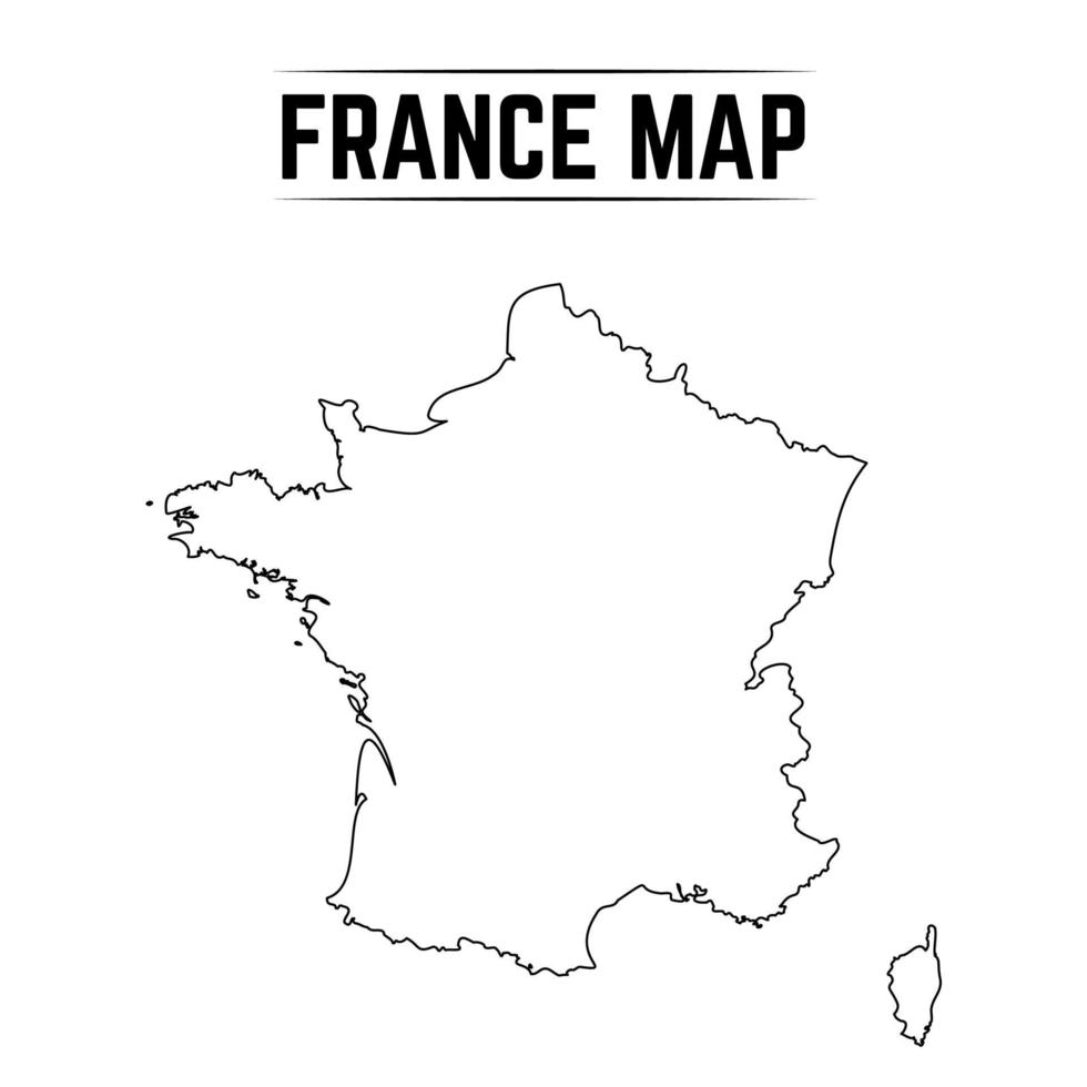 Outline Simple Map of France vector