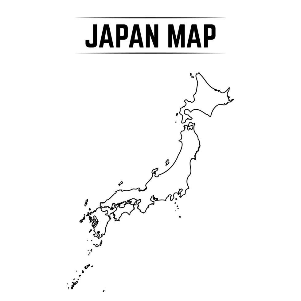 esquema simple mapa de japón vector