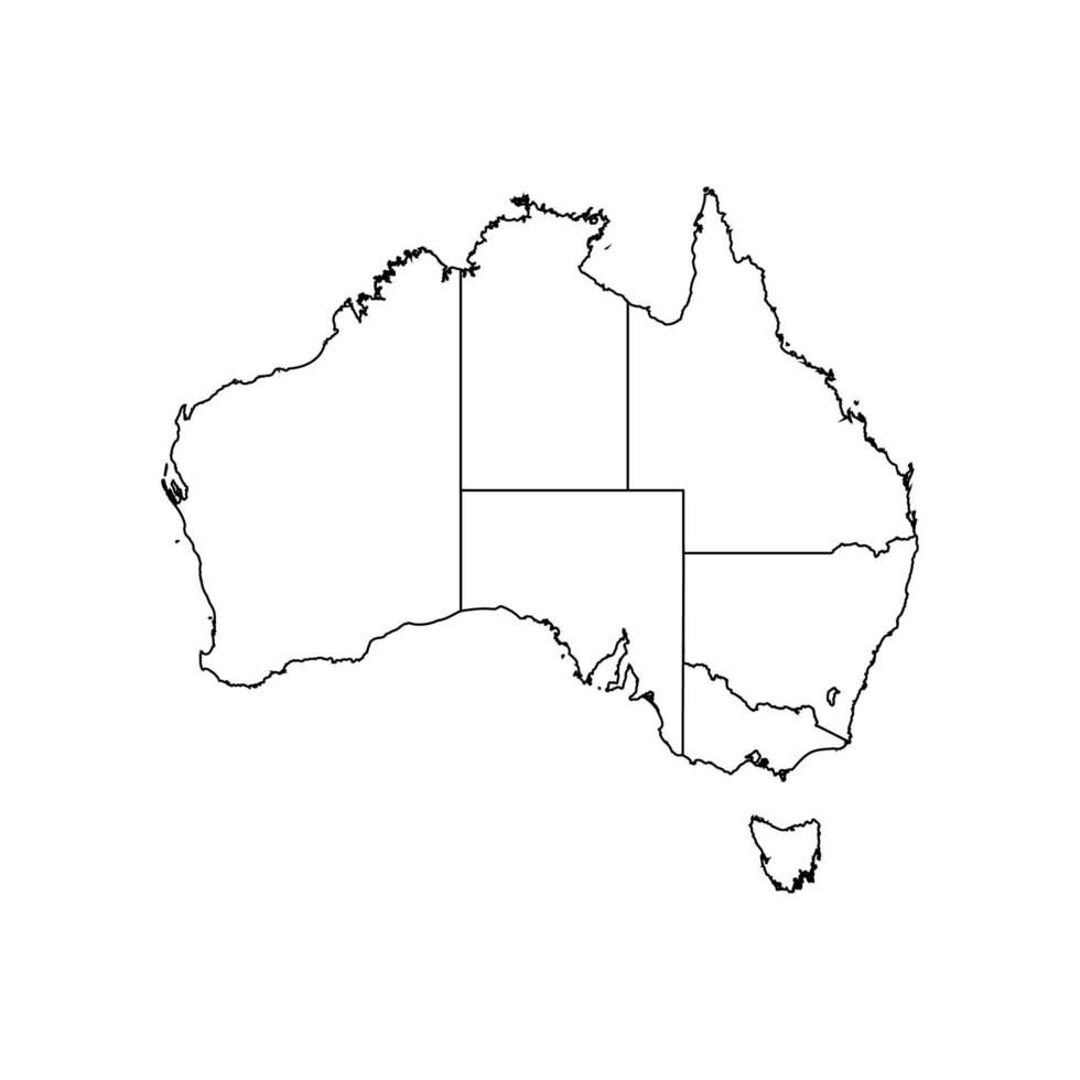 mapa de doodle de australia con estados vector