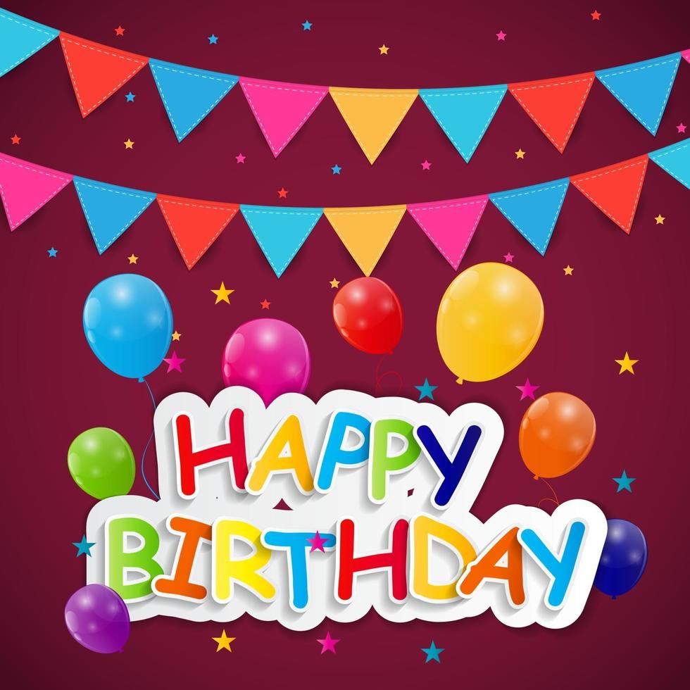 Party Background with Flags Vector Illustration