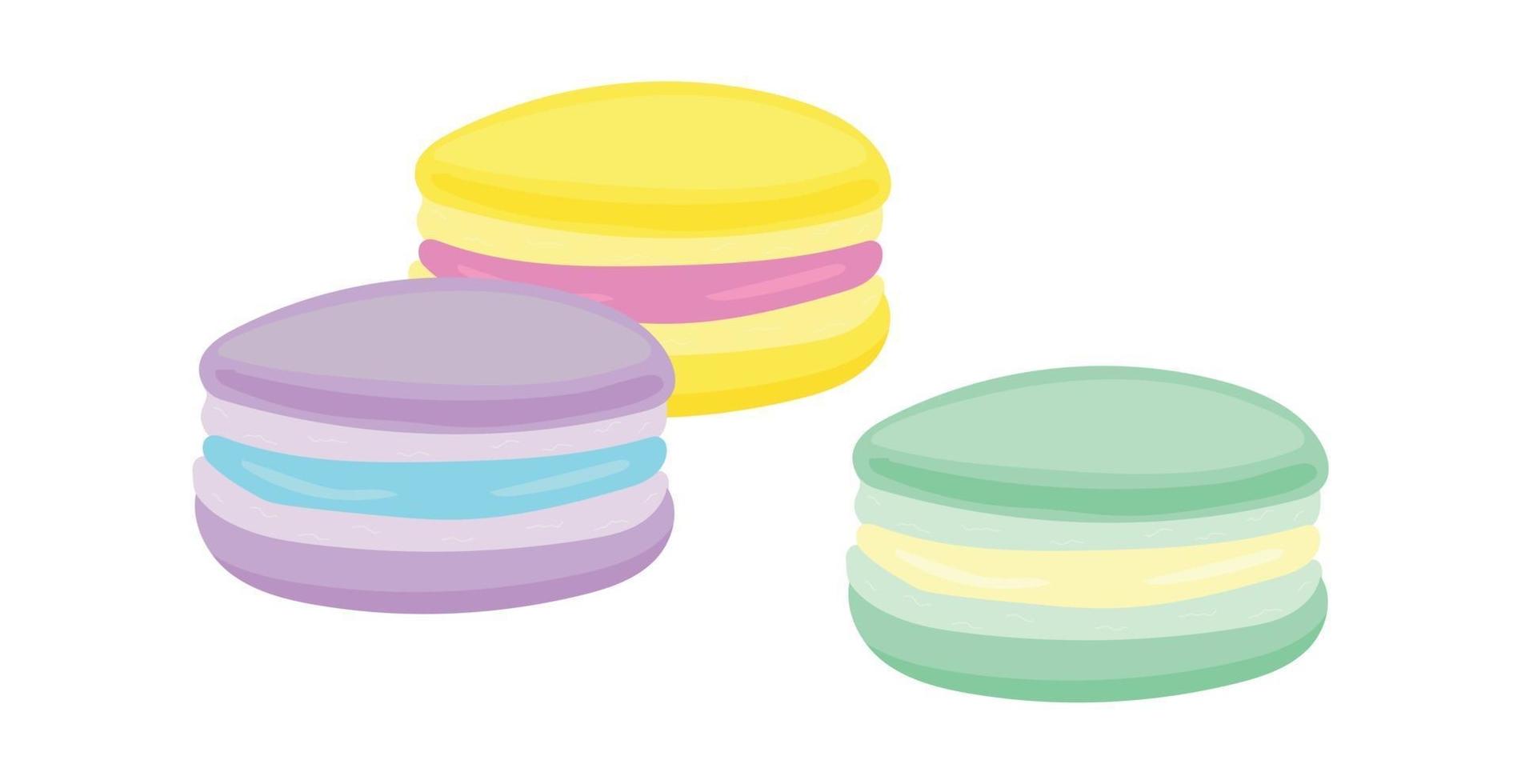 Realistic multicolored cupcakes on a white background - Vector