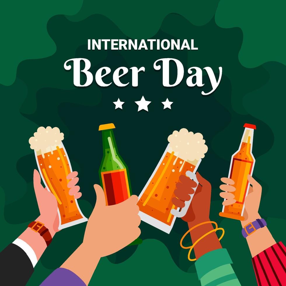 International Beer Day Celebration Background vector