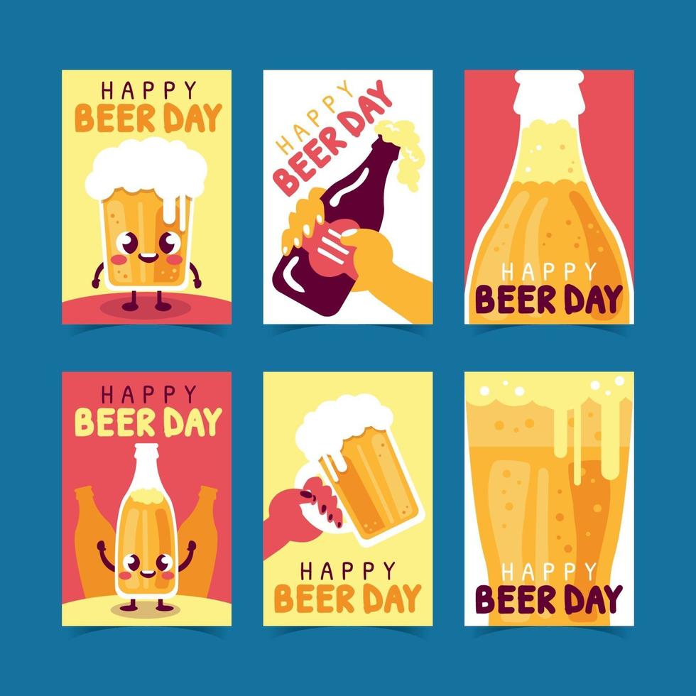 Beer Day Greeting Cards vector