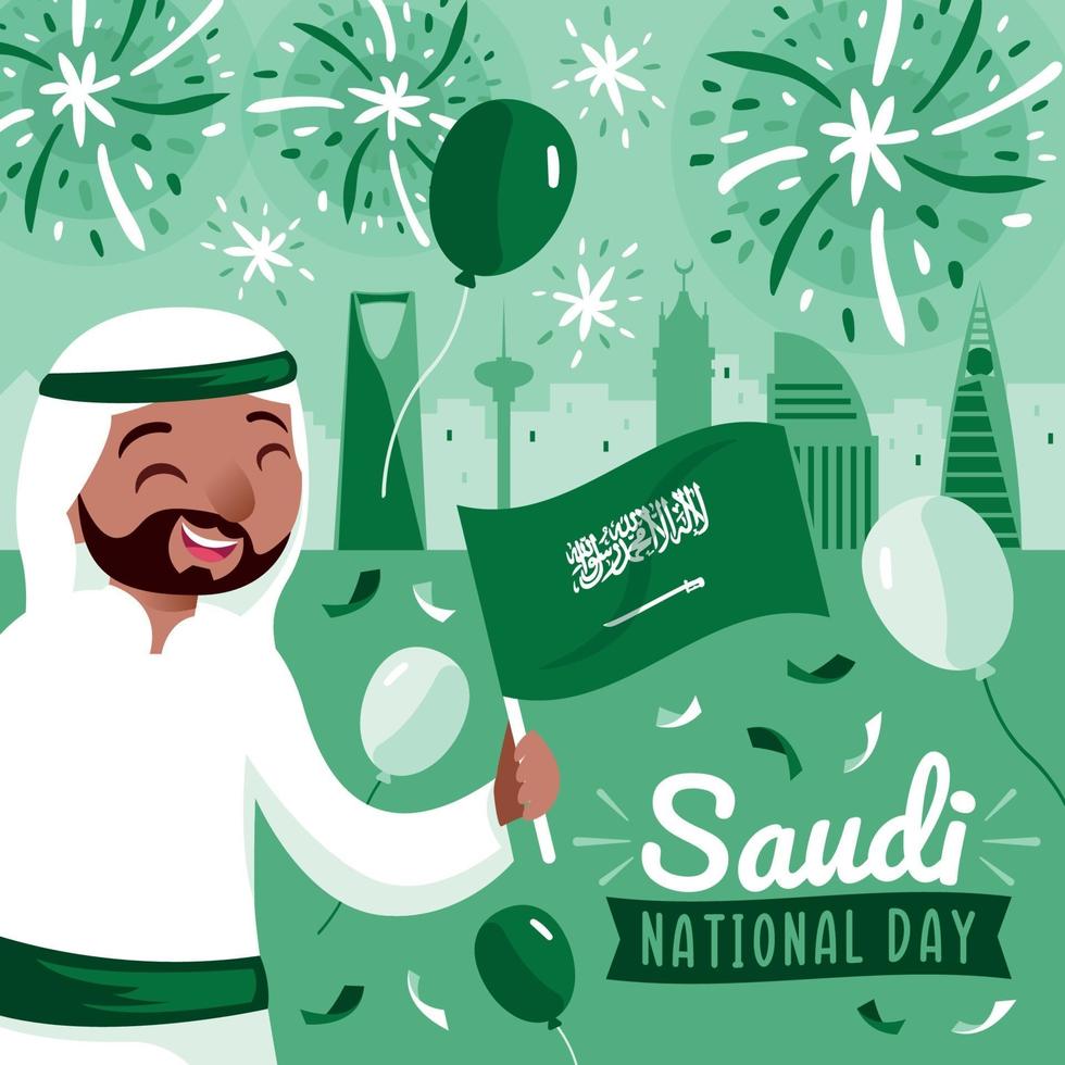 ilustración del día nacional de arabia saudita vector