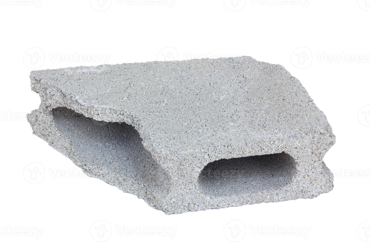 old broken grey brick, Isolated on white background photo