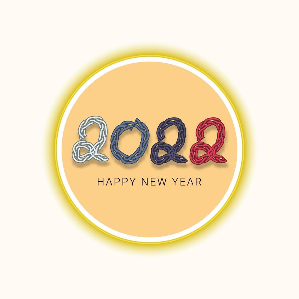 2022 new year rope shapes vector