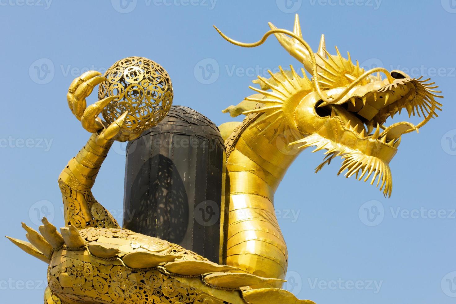 Giant golden Chinese dragon photo