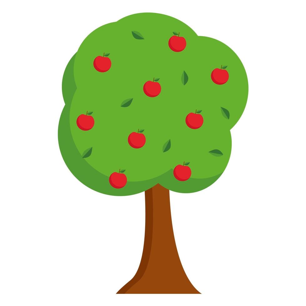 Ilustración de vector simplificado de manzano