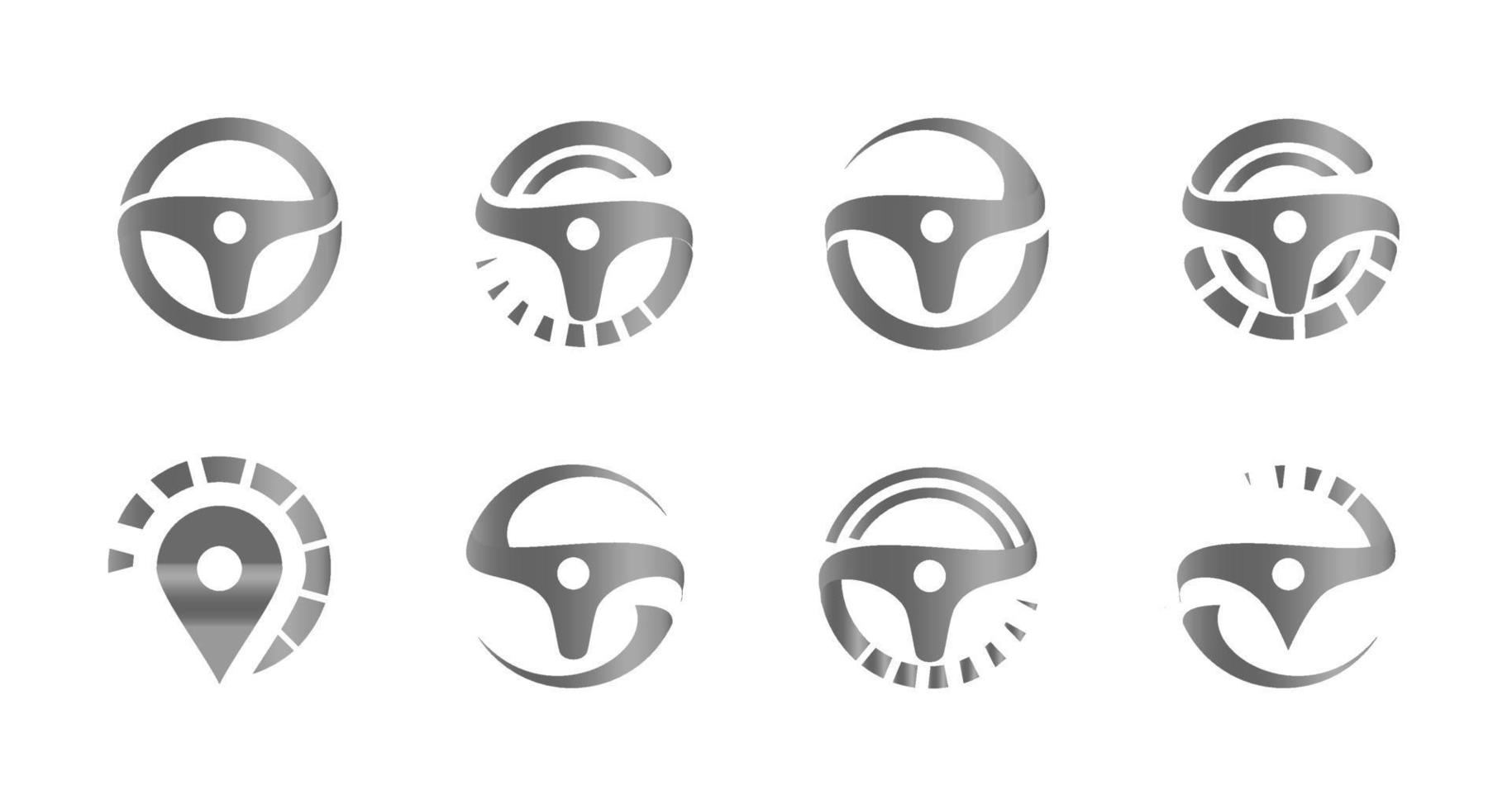 Steering Wheel. Vector logo template unusual dynamic