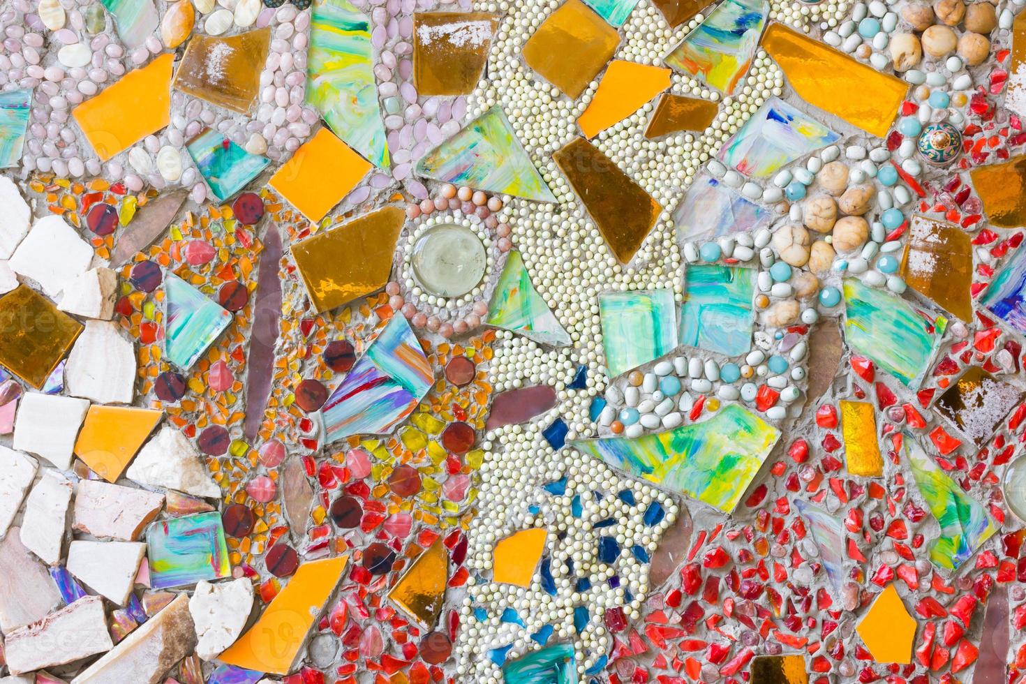Colorful mosaic abstract background made of broken glass photo