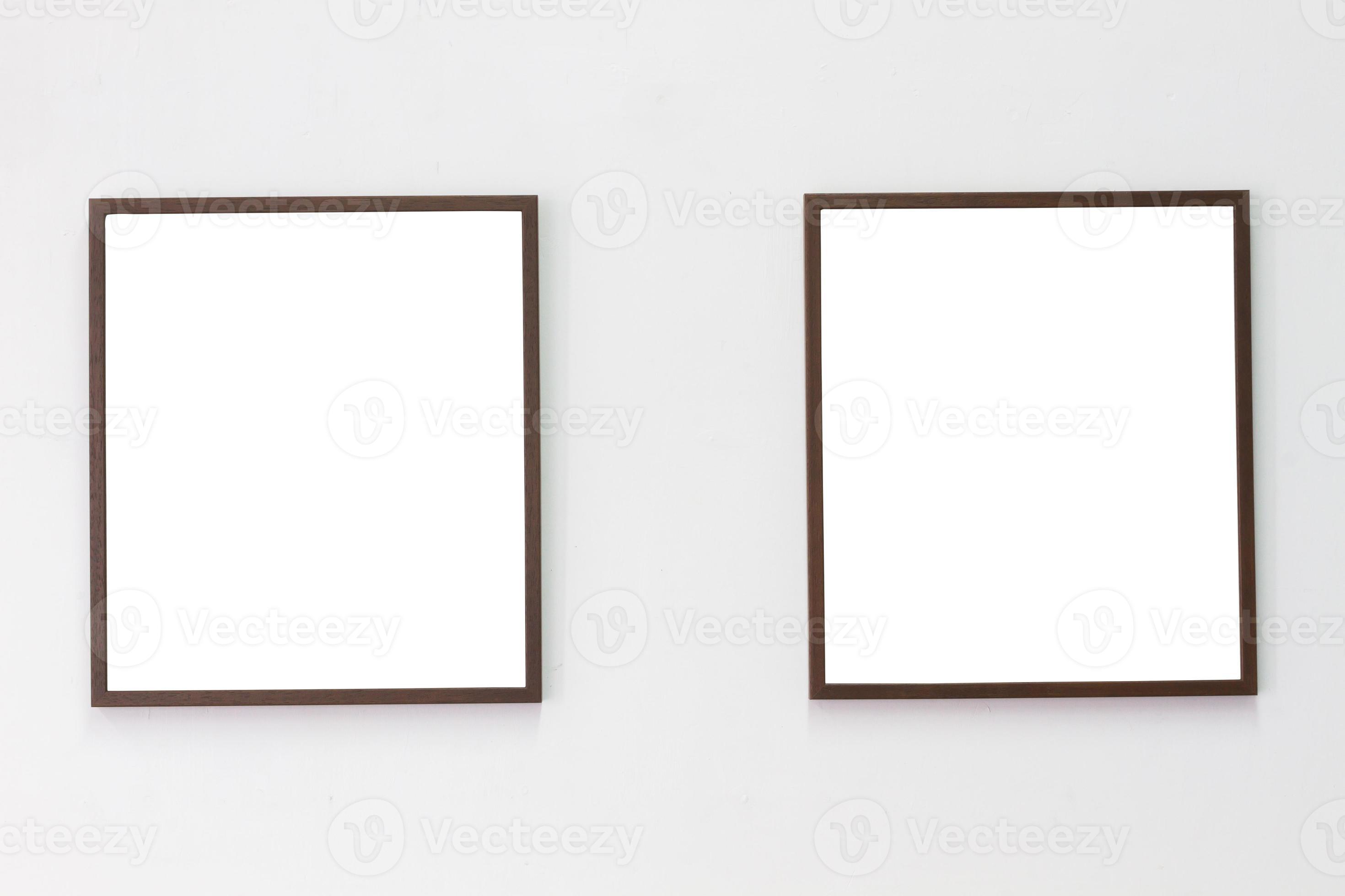 horizontal photo of two photo frame on blank wall background 3088999