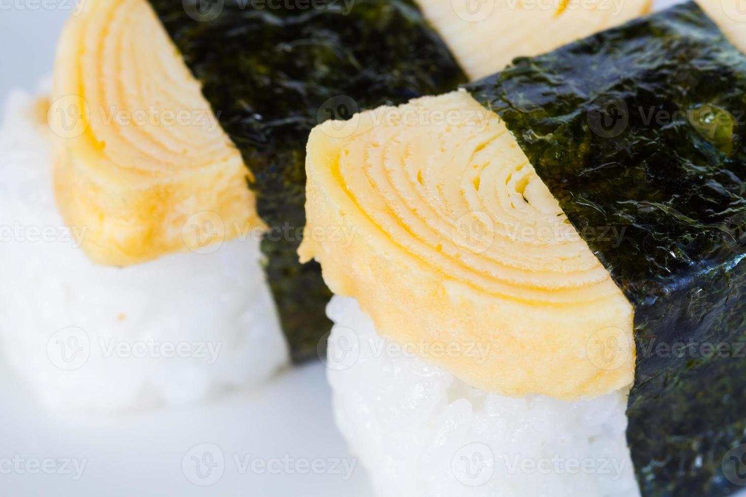 close-up egg sushi photo