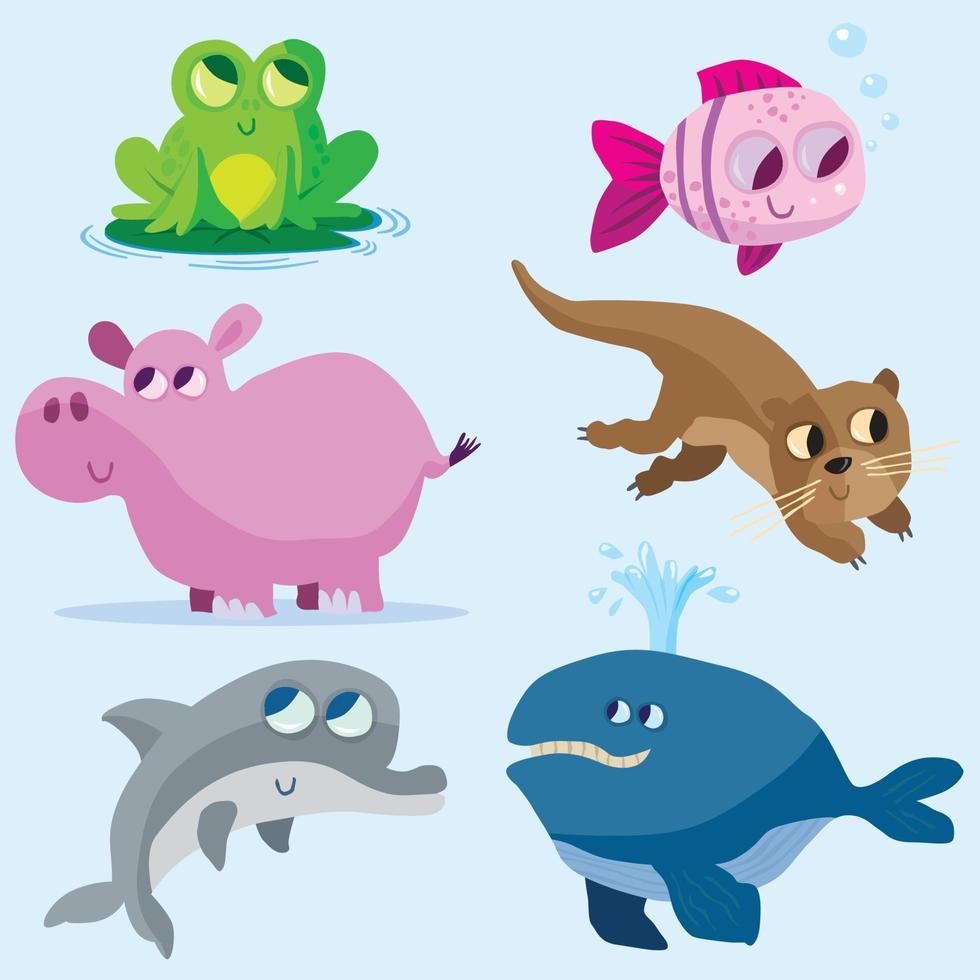 Collection of cute animals 6 vector