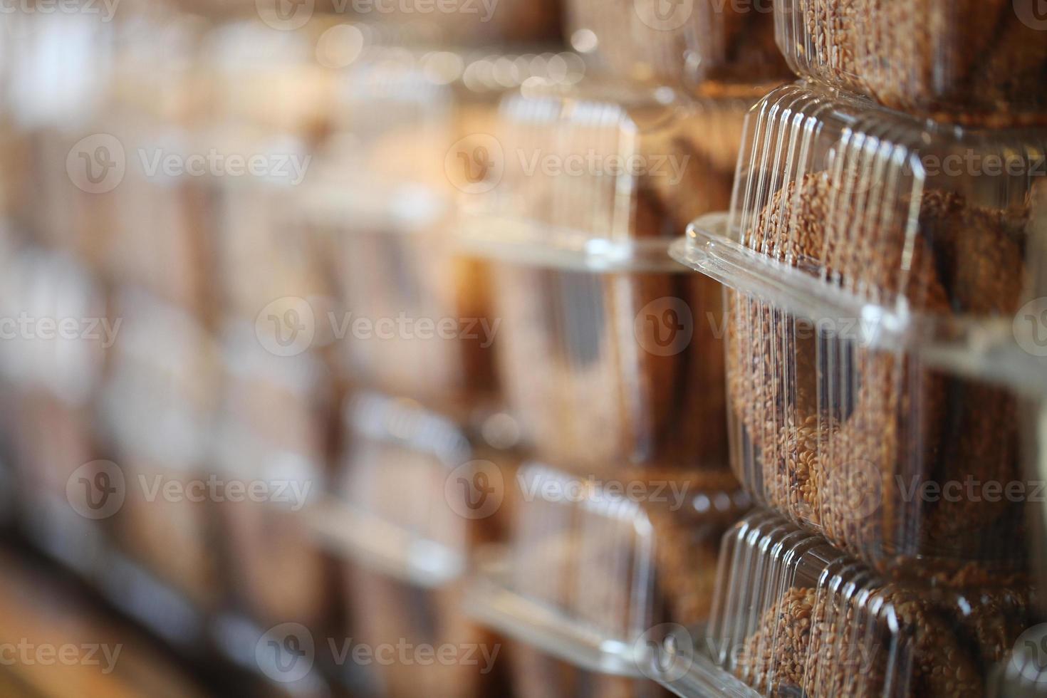 bagels de qandil envasados, productos de panadería, pastelería y panadería foto