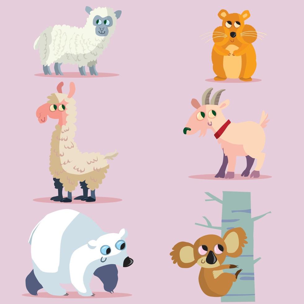 colección de animales lindos vector