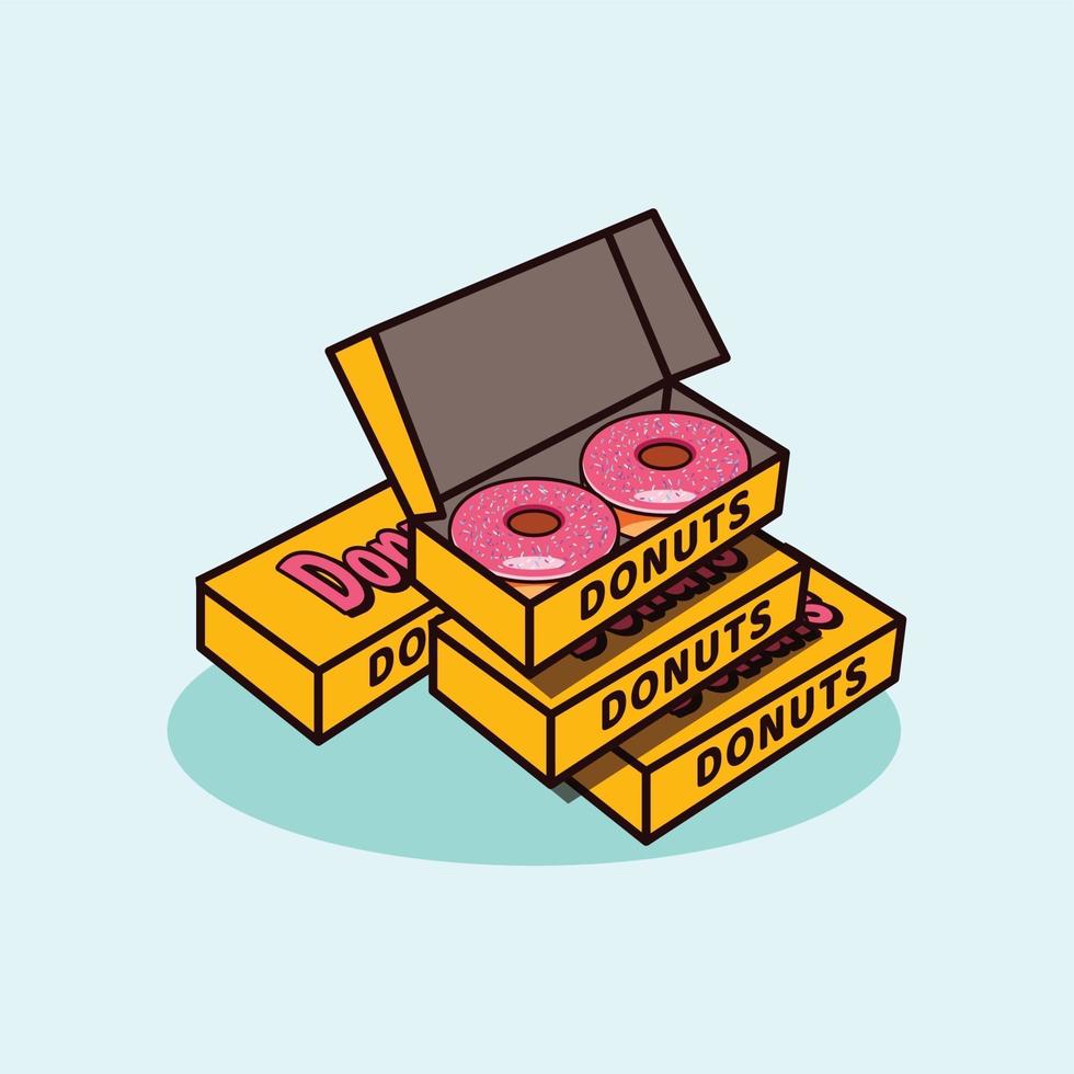 icono de ilustración de donas estilo moderno vector