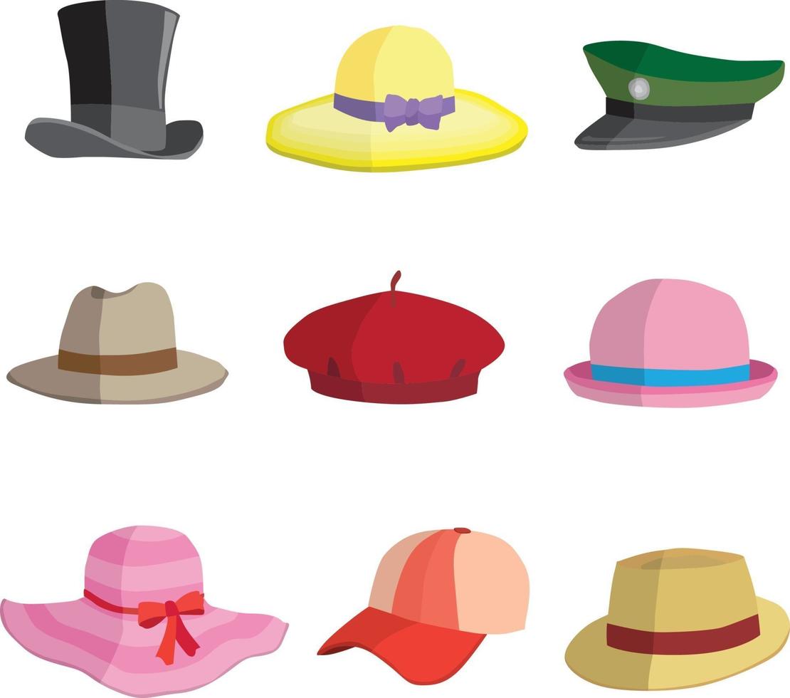 Collection of hats 3089441 Vector Art at Vecteezy