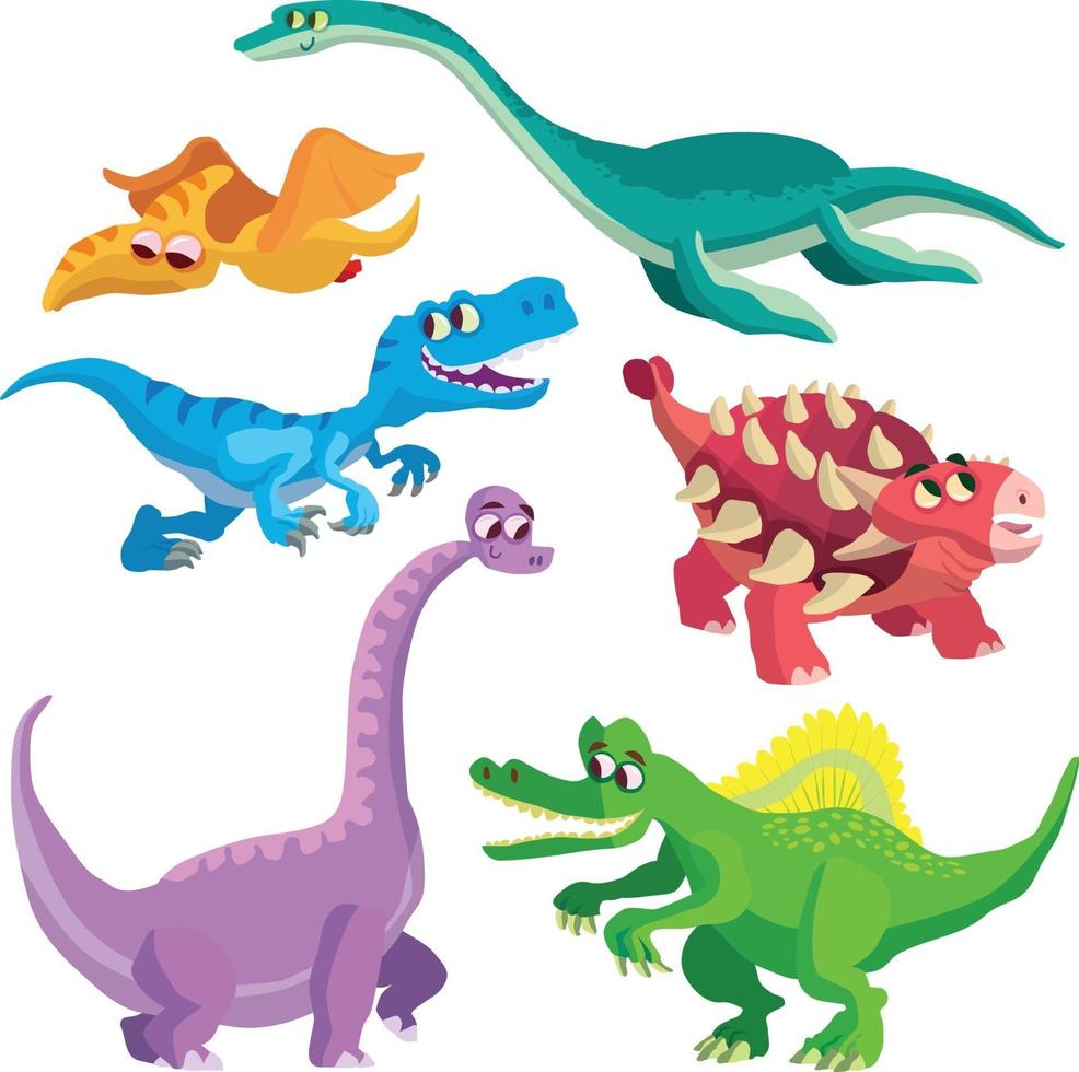 Collection of dinosaurs vector