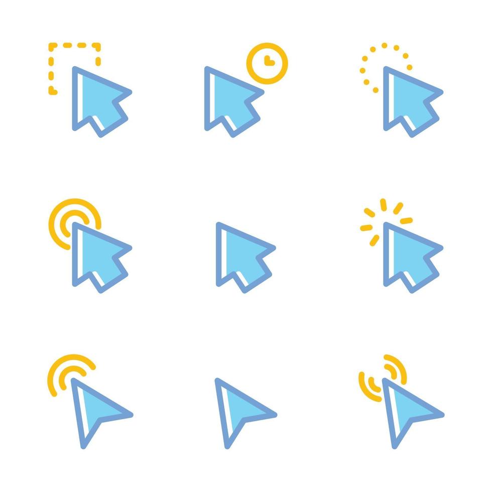 Arrow Cursor Icon Set vector