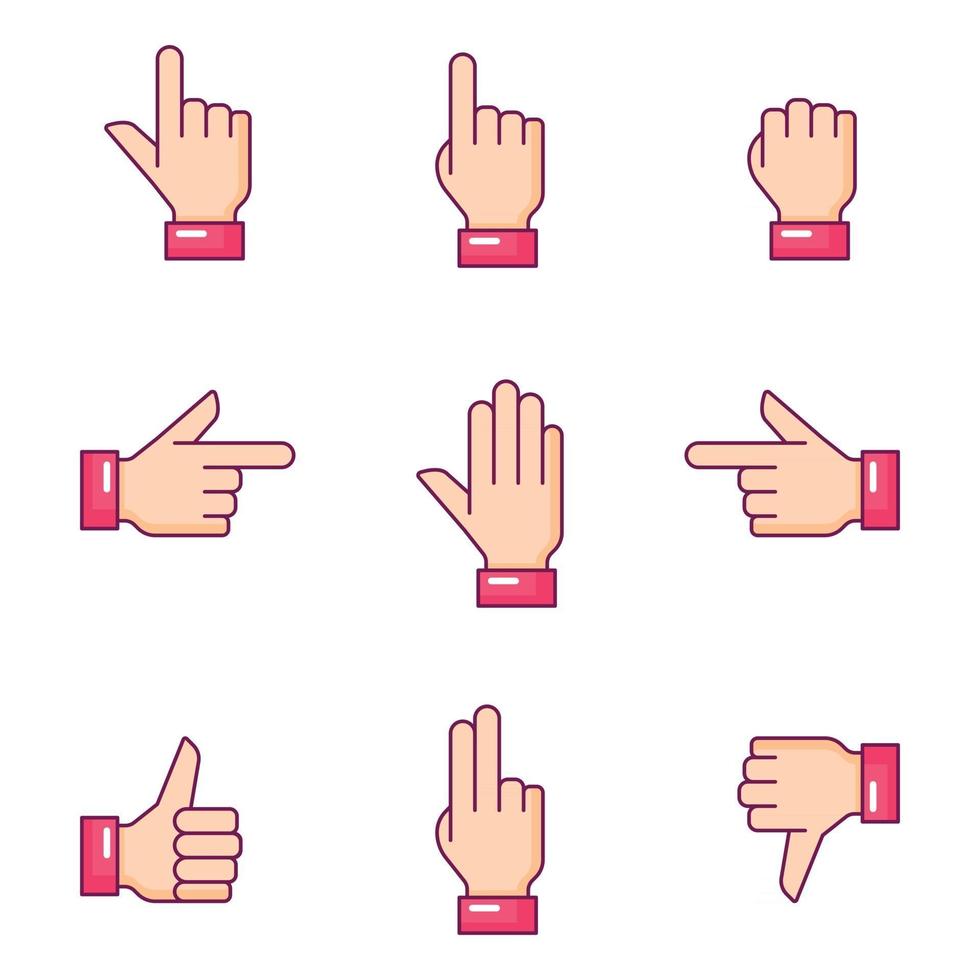 Hand Cursor Icon Set vector