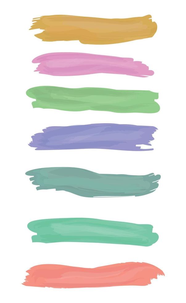 Varios trazos de pintura de color sobre fondo blanco - vector
