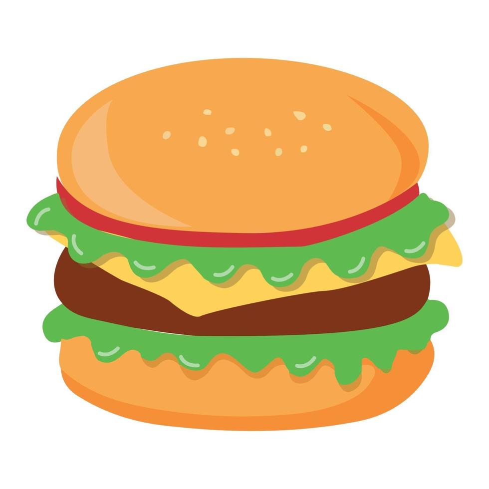 Realistic big hamburger on white background - Vector