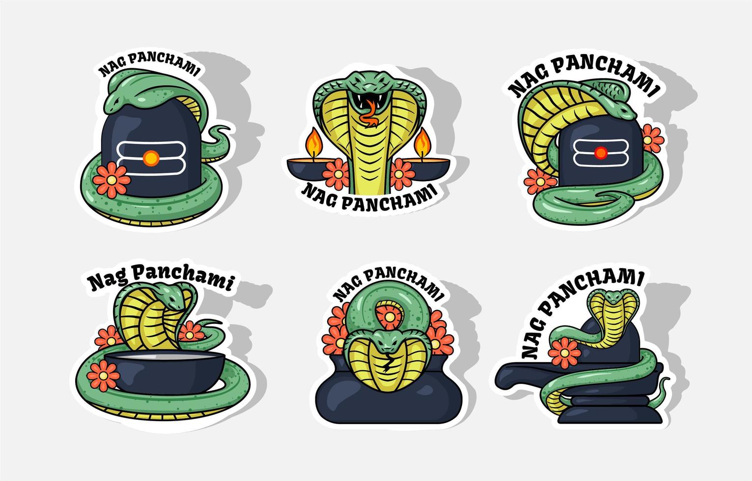 Happy Nag Panchami Sticker vector