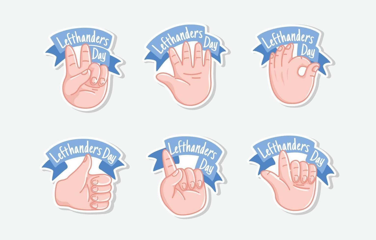 Happy Left Hand Day Sticker vector