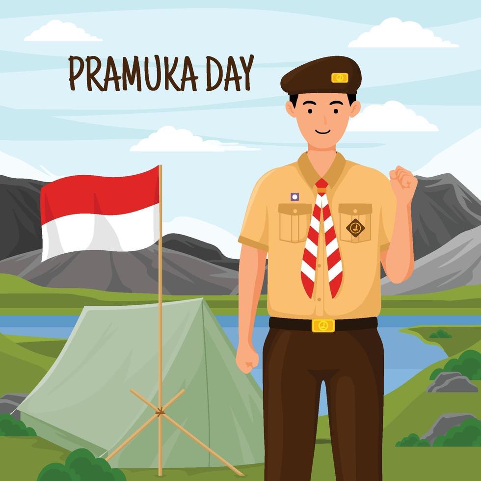 Happy Pramuka Day Camp vector