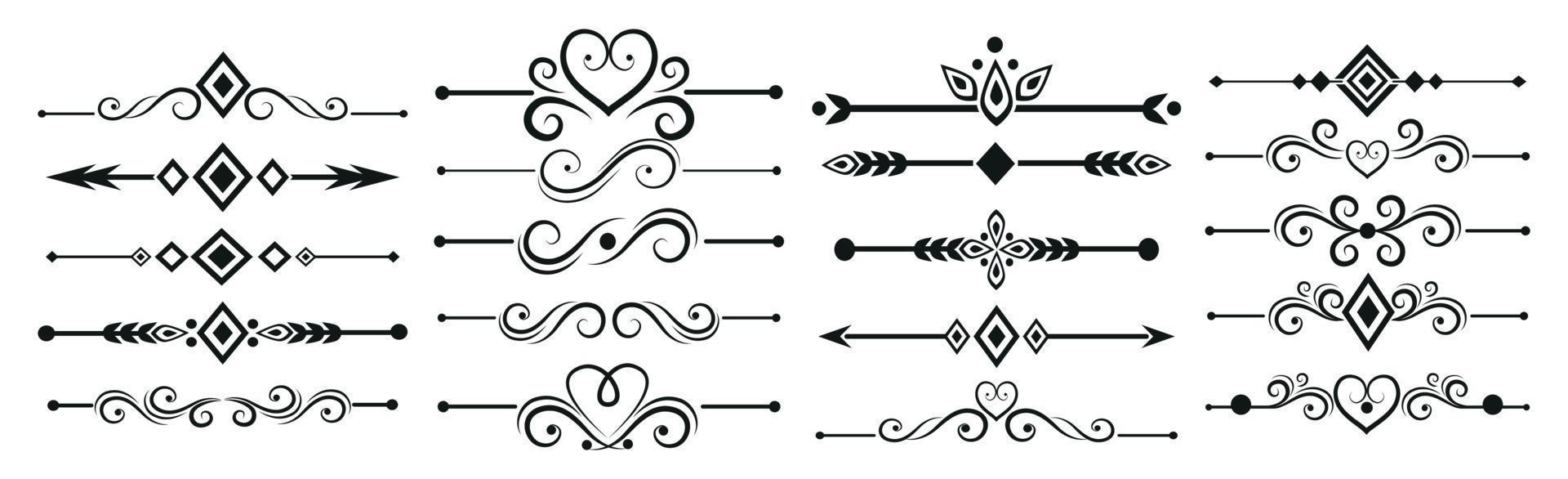 Seth selection of various line ornaments elements - Vector