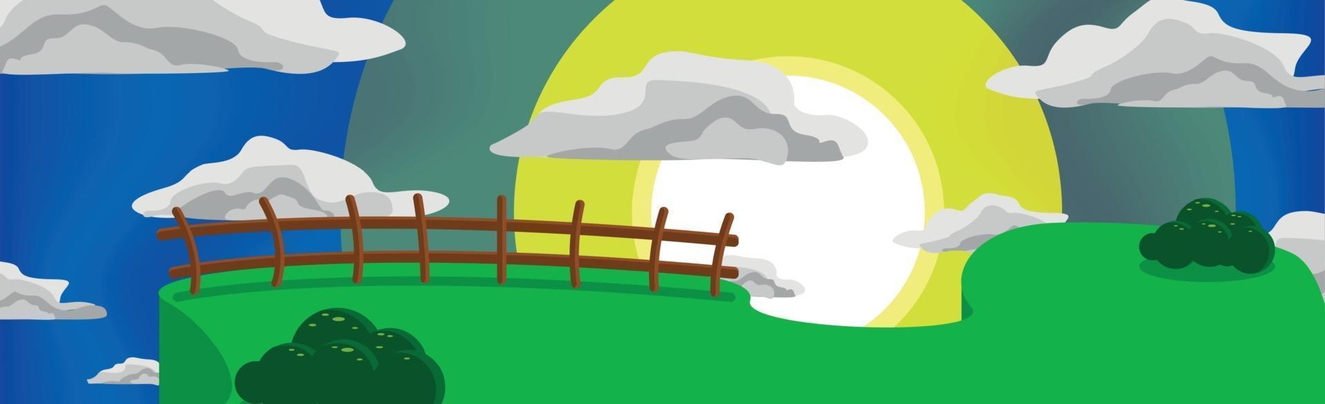 Panoramic mountain evening landscape on the background vector