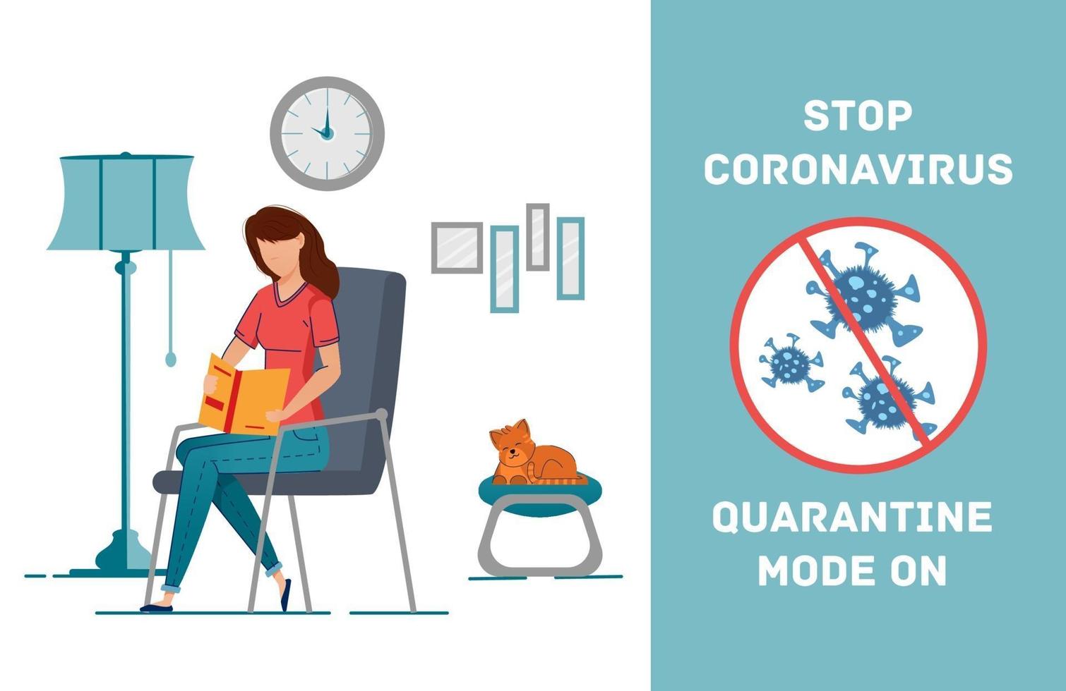 aprendizaje a distancia durante el estudio de la epidemia de coronavirus en casa. vector