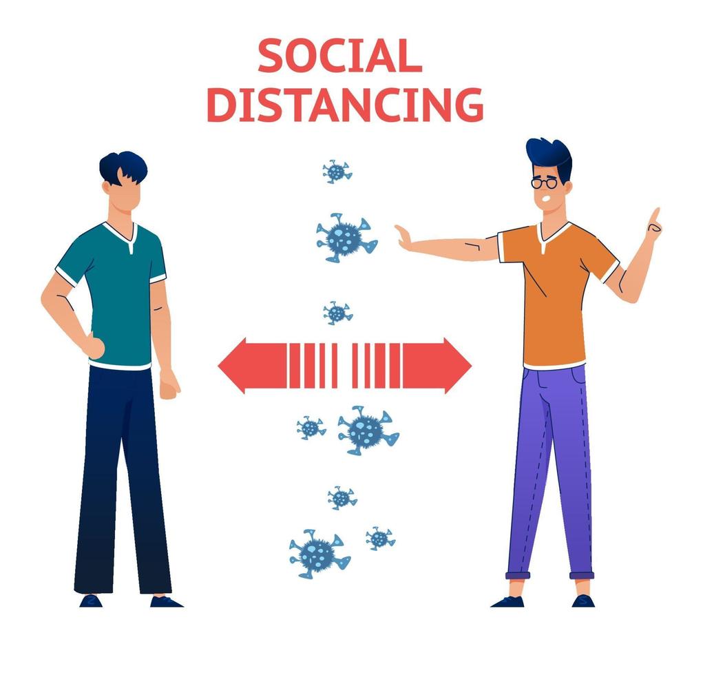 personas de distanciamiento social vector