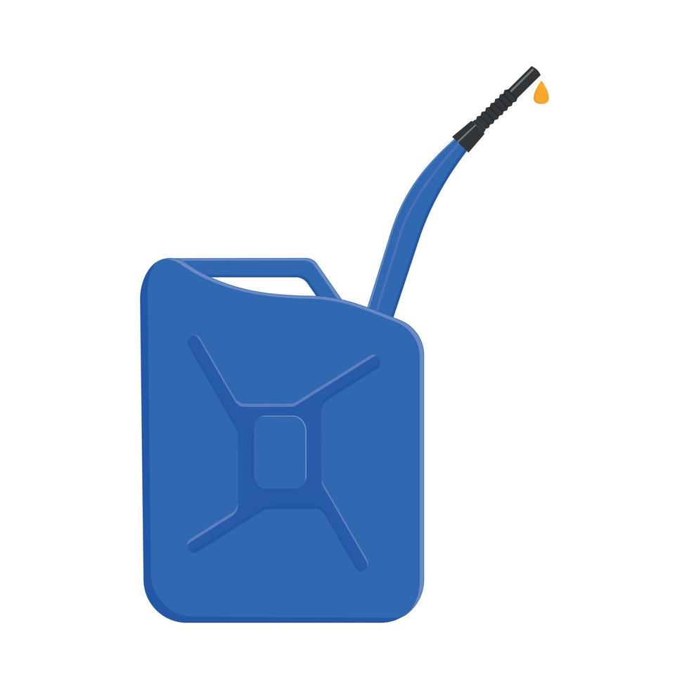 Fuel jerrycan with spout and pouring petrol drop vector