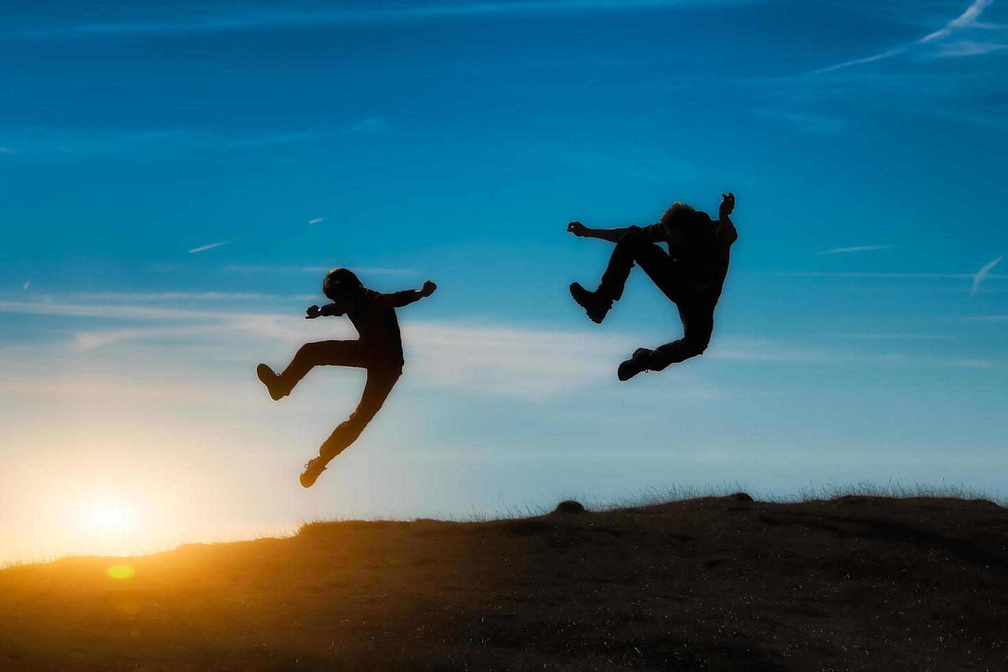 jump at sunset photo