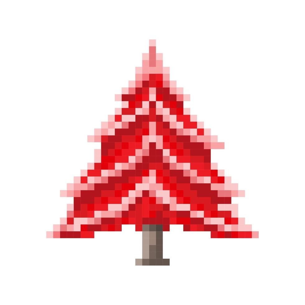 árbol de navidad rojo. diseño de píxeles. ilustración vectorial vector