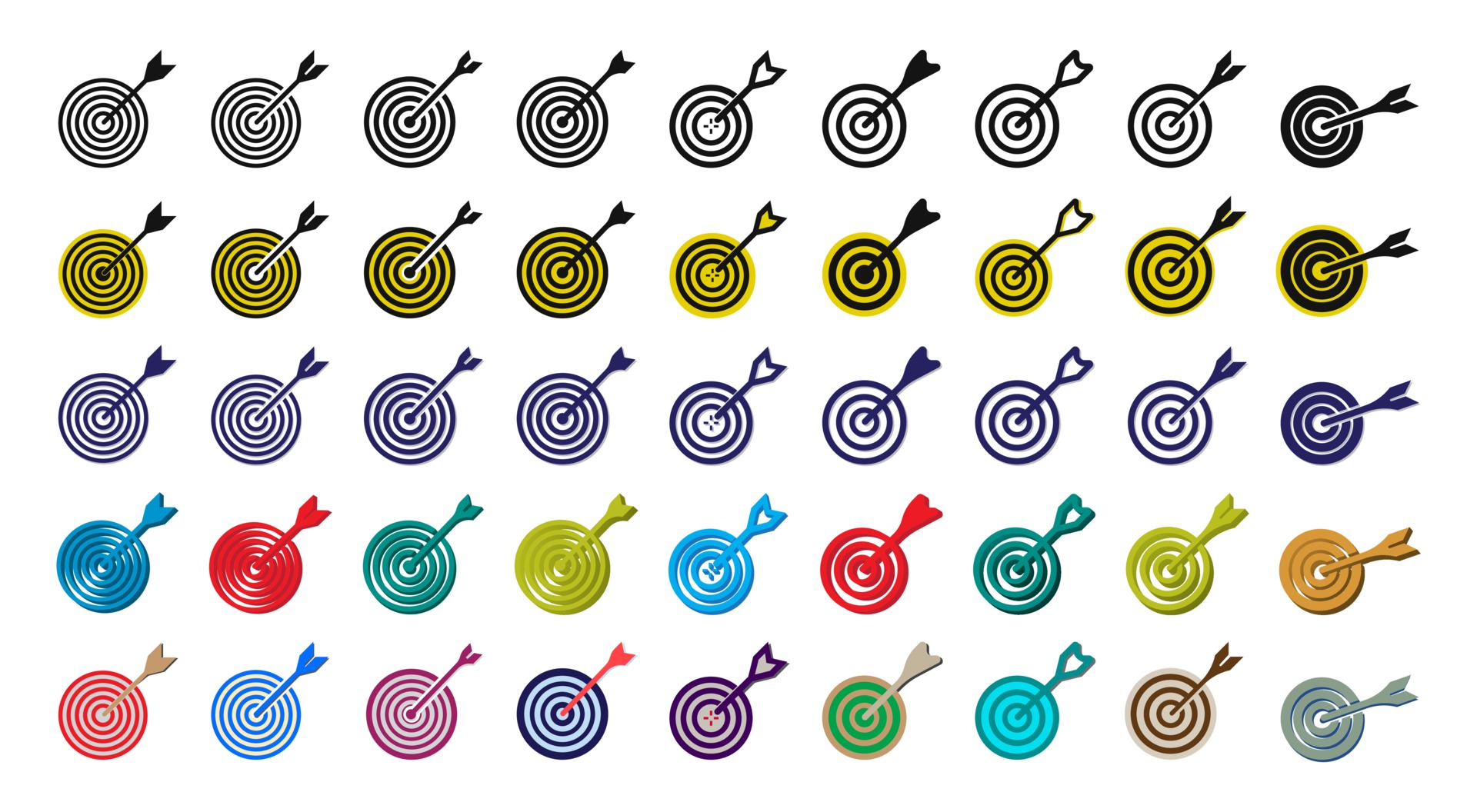 Target sign icon set vector template 3089969 Vector Art at Vecteezy