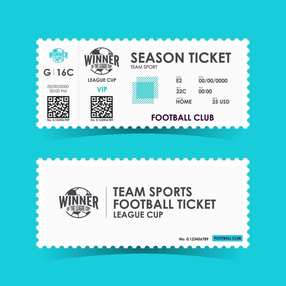 Soccer, Football Ticket Design. Vector illustration