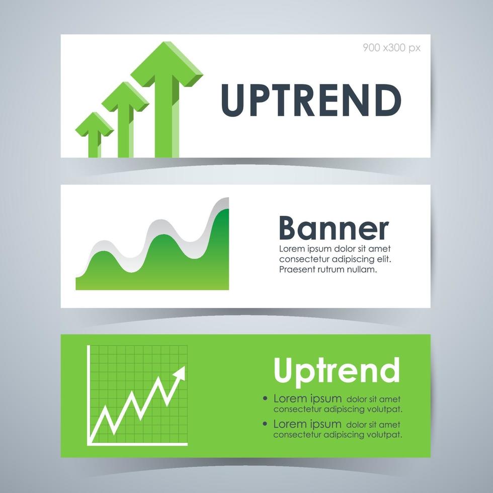 Uptrend stock Banners, Template Layout. Vector illustration