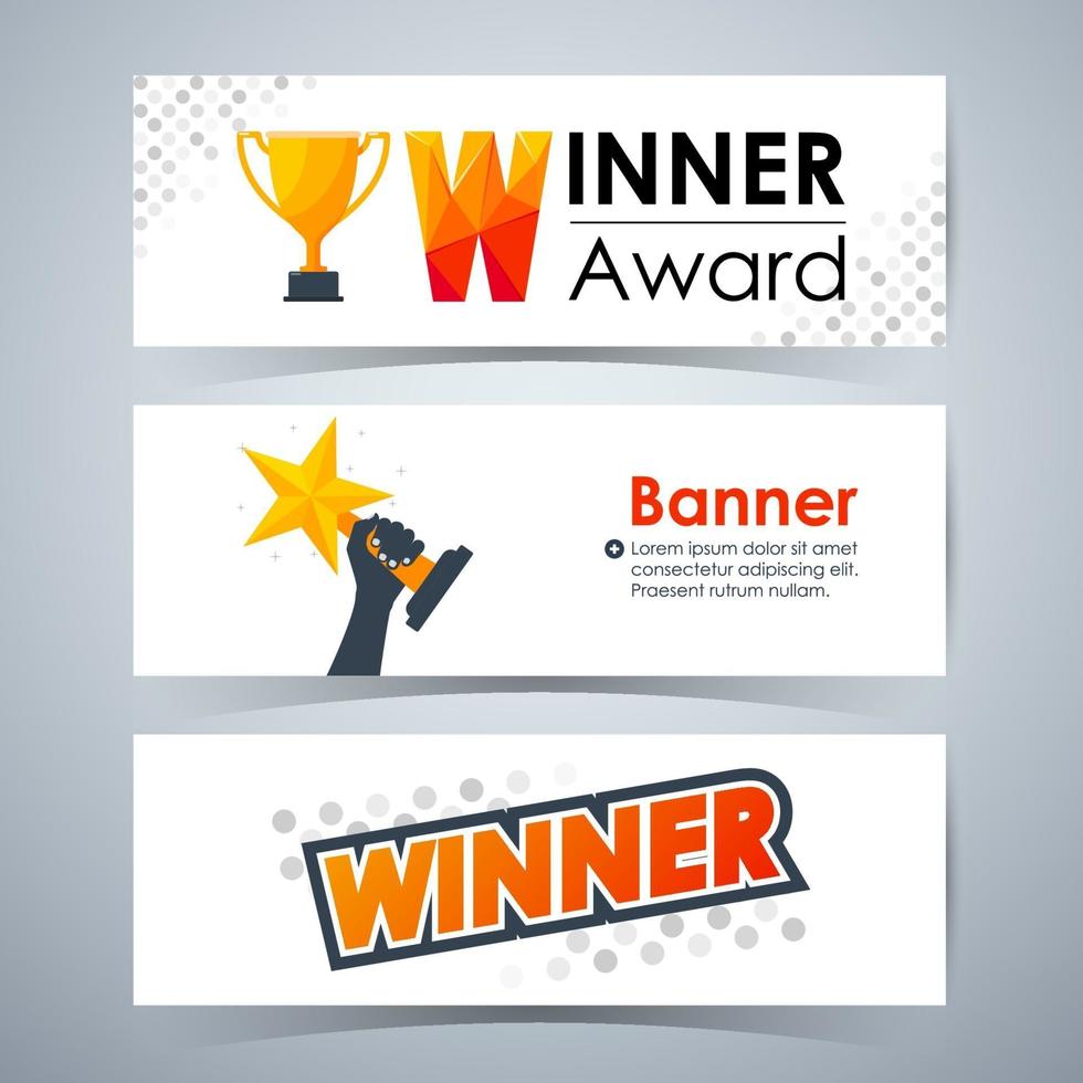 banners de ganador. sitio web de diseño de plantilla. ilustración vectorial vector