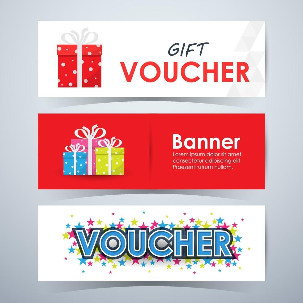 Gift voucher banners. Template layout design. Vector illustration